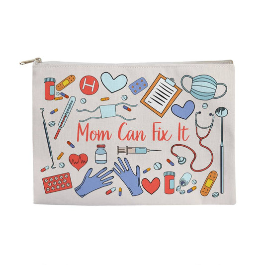 Mom can fix it Large Zipper pouch - Kim’s Signature Beauty & Accessories    