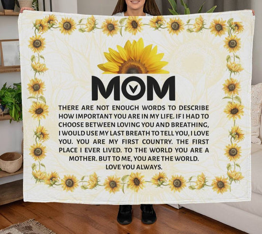 My World, My Mom Sunflower  Blanket 50x60 - Kim’s Signature Beauty & Accessories    