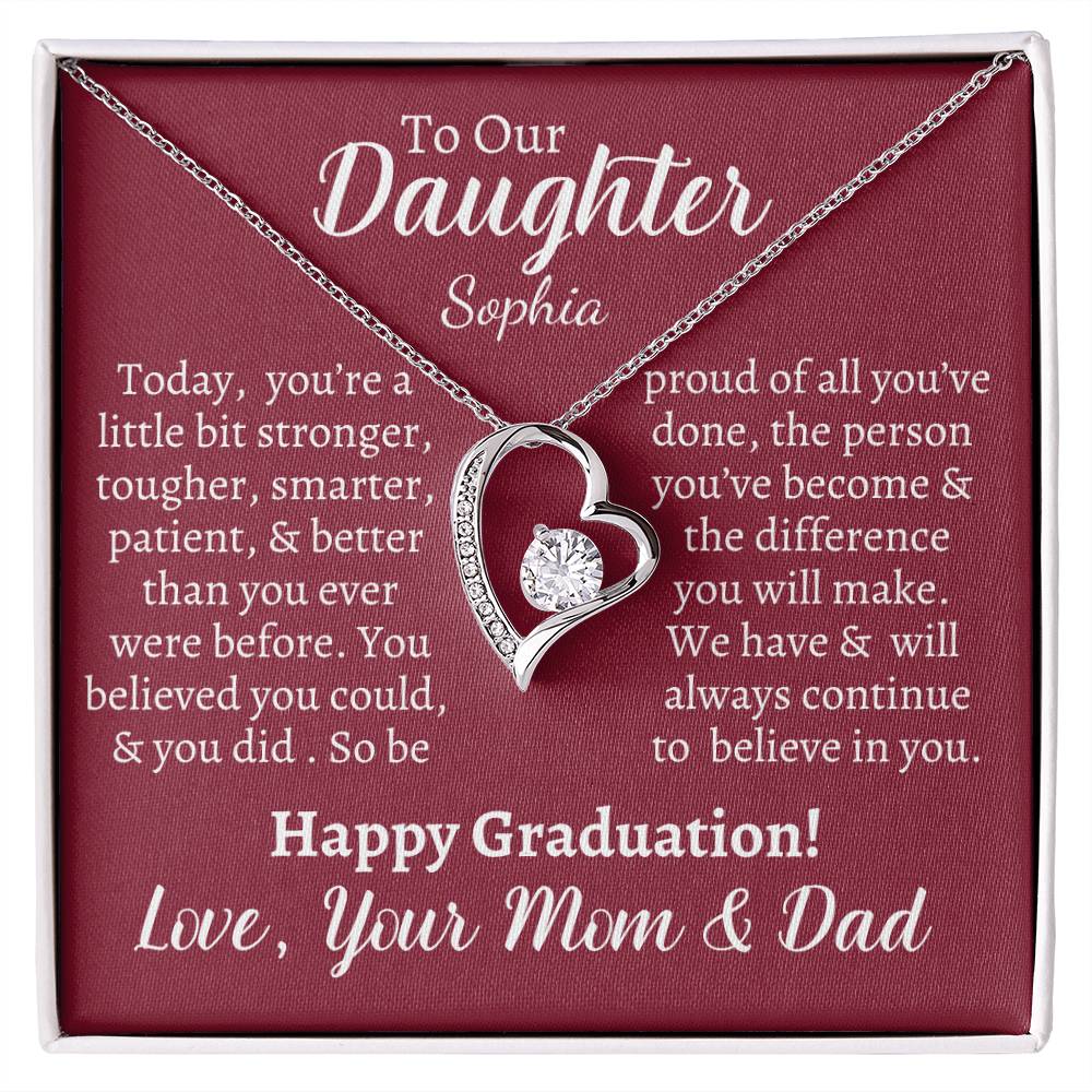 Personalized Daughter Heart Necklace & Graduation Card - Kim’s Signature Beauty & Accessories    (Store description)