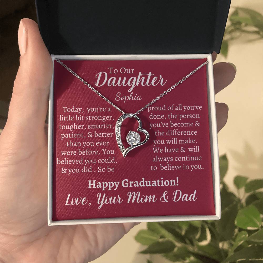 Personalized Daughter Heart Necklace & Graduation Card - Kim’s Signature Beauty & Accessories    (Store description)