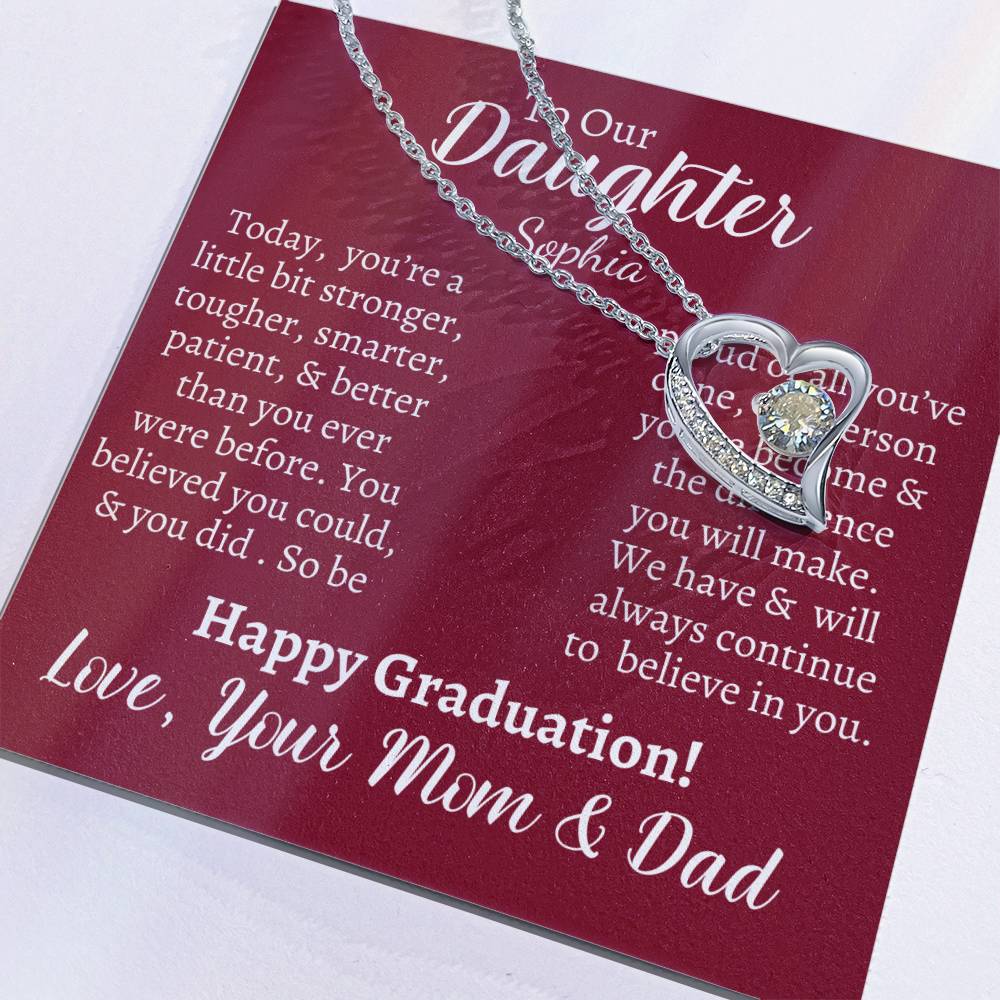 Personalized Daughter Heart Necklace & Graduation Card - Kim’s Signature Beauty & Accessories    (Store description)
