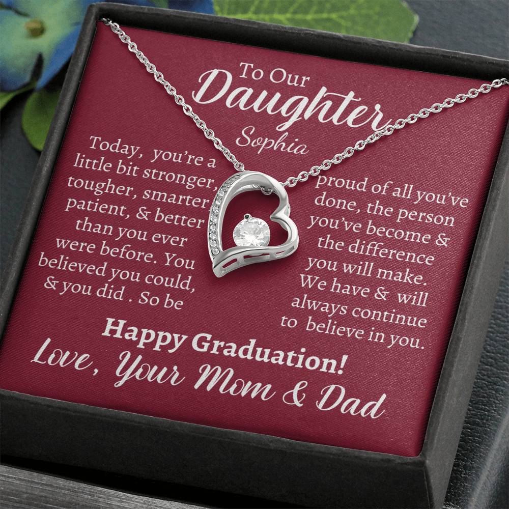 Personalized Daughter Heart Necklace & Graduation Card - Kim’s Signature Beauty & Accessories    (Store description)