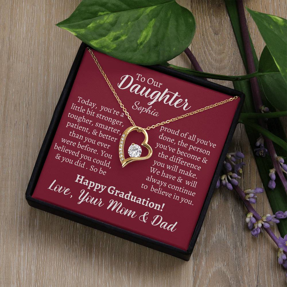 Personalized Daughter Heart Necklace & Graduation Card - Kim’s Signature Beauty & Accessories    (Store description)