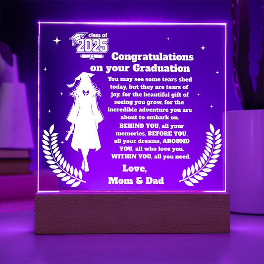 Congratulations Daughter 2025 Graduate Acrylic LED Plaque