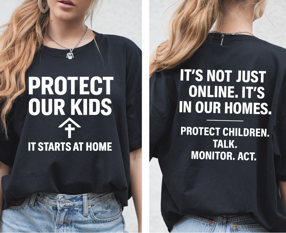Protect Our Kids Awareness T-Shirt – It Starts at Home