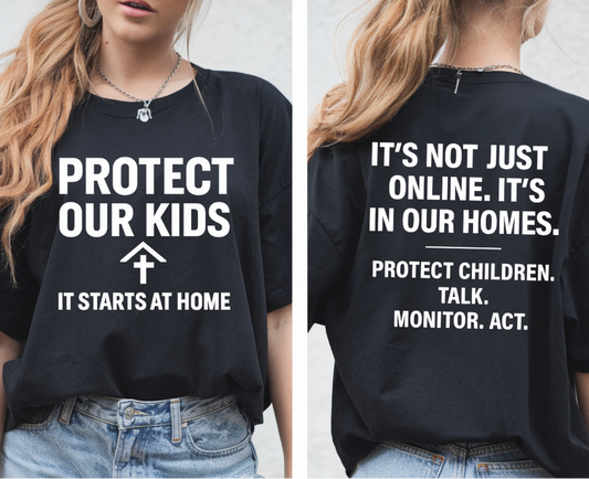 Protect Our Kids Awareness T-Shirt – It Starts at Home