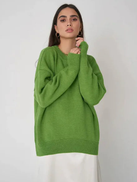 Loose Crew Neck Sweater - Kim’s Signature Beauty & Accessories    (Store description)