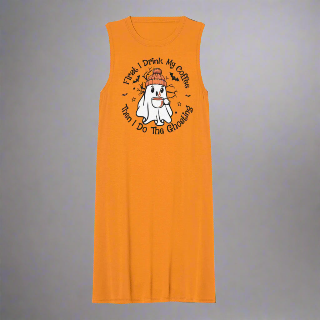 First I drink Coffee Ghost Dress - Kim’s Signature Beauty & Accessories    