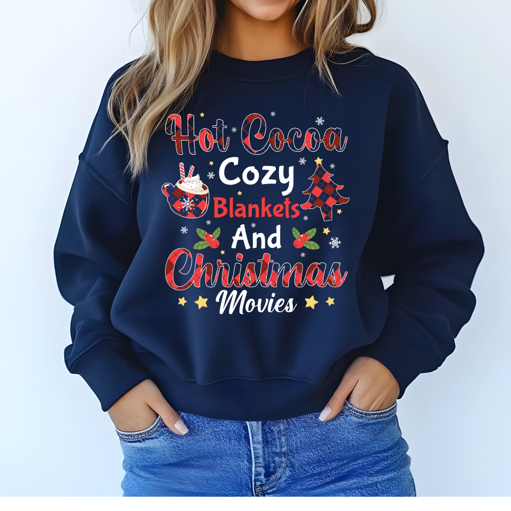 Cozy Blankets & Christmas Movies Sweatshirt - Kim’s Signature Beauty & Accessories    (Store description)