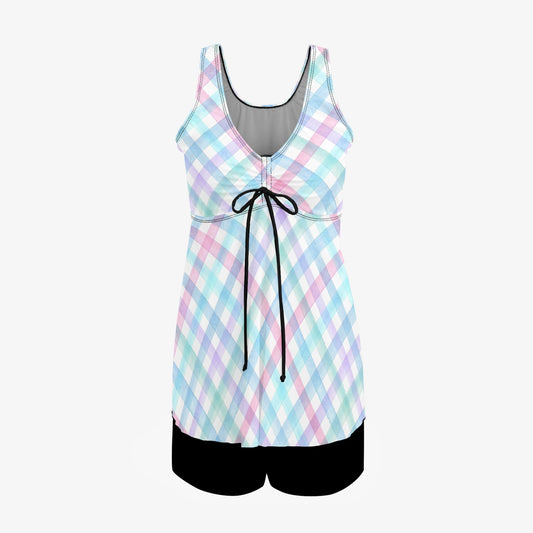 Checkered Chic | Women's Two-Piece Swimsuit - Kim’s Signature Beauty & Accessories    