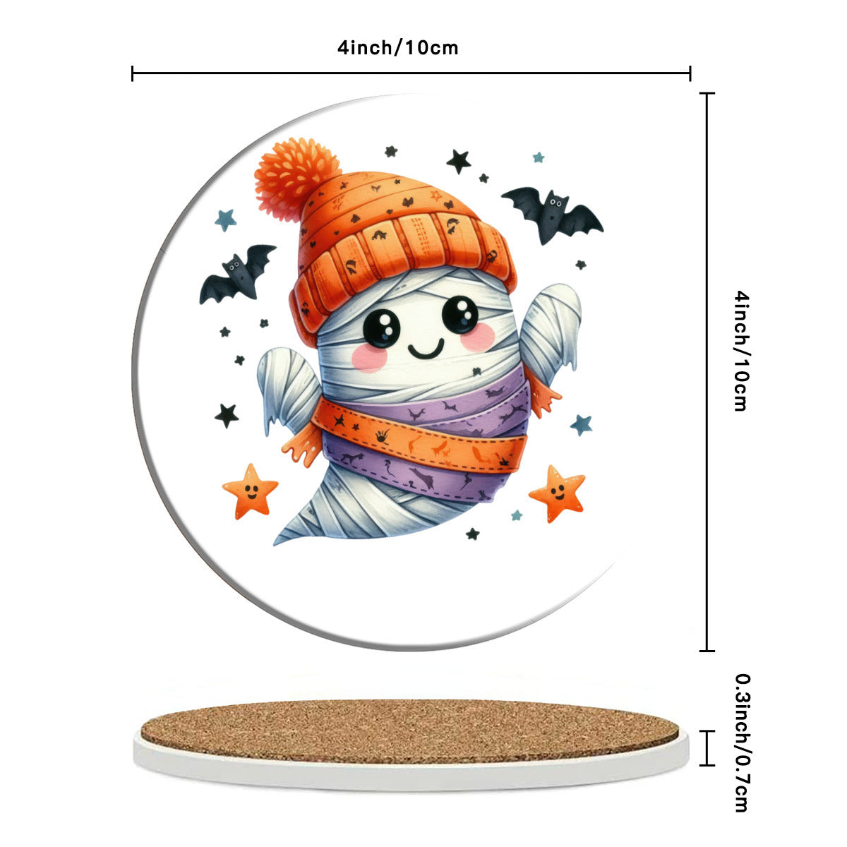 Mummy Ghost Ceramic Coasters - Kim’s Signature Beauty & Accessories    