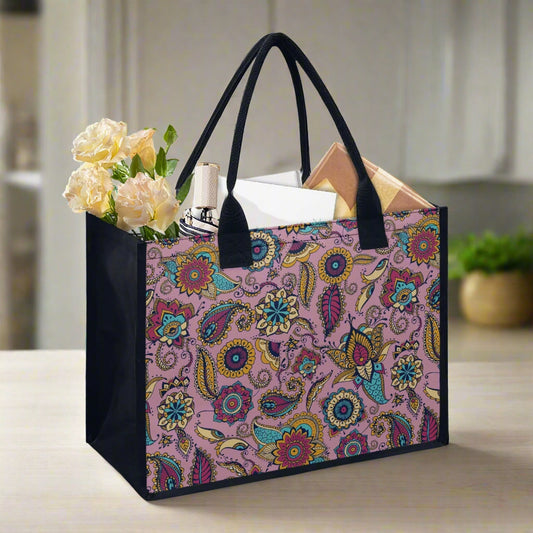 Pink Paisley Shopping Tote Bag - Kim’s Signature Beauty & Accessories    