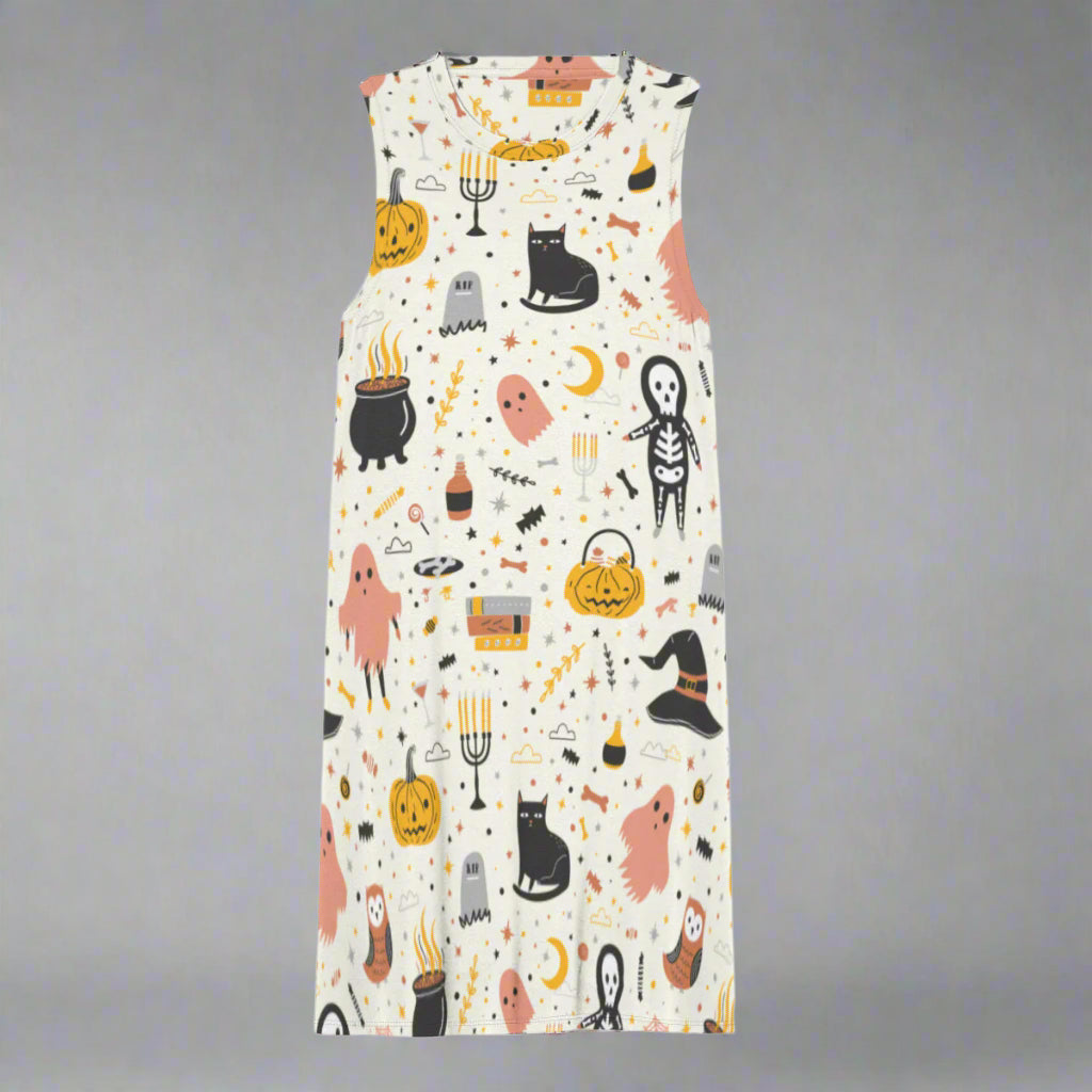 Cat, Pumpkins, ghosts - Fall Fun Dress - Kim’s Signature Beauty & Accessories    (Store description)