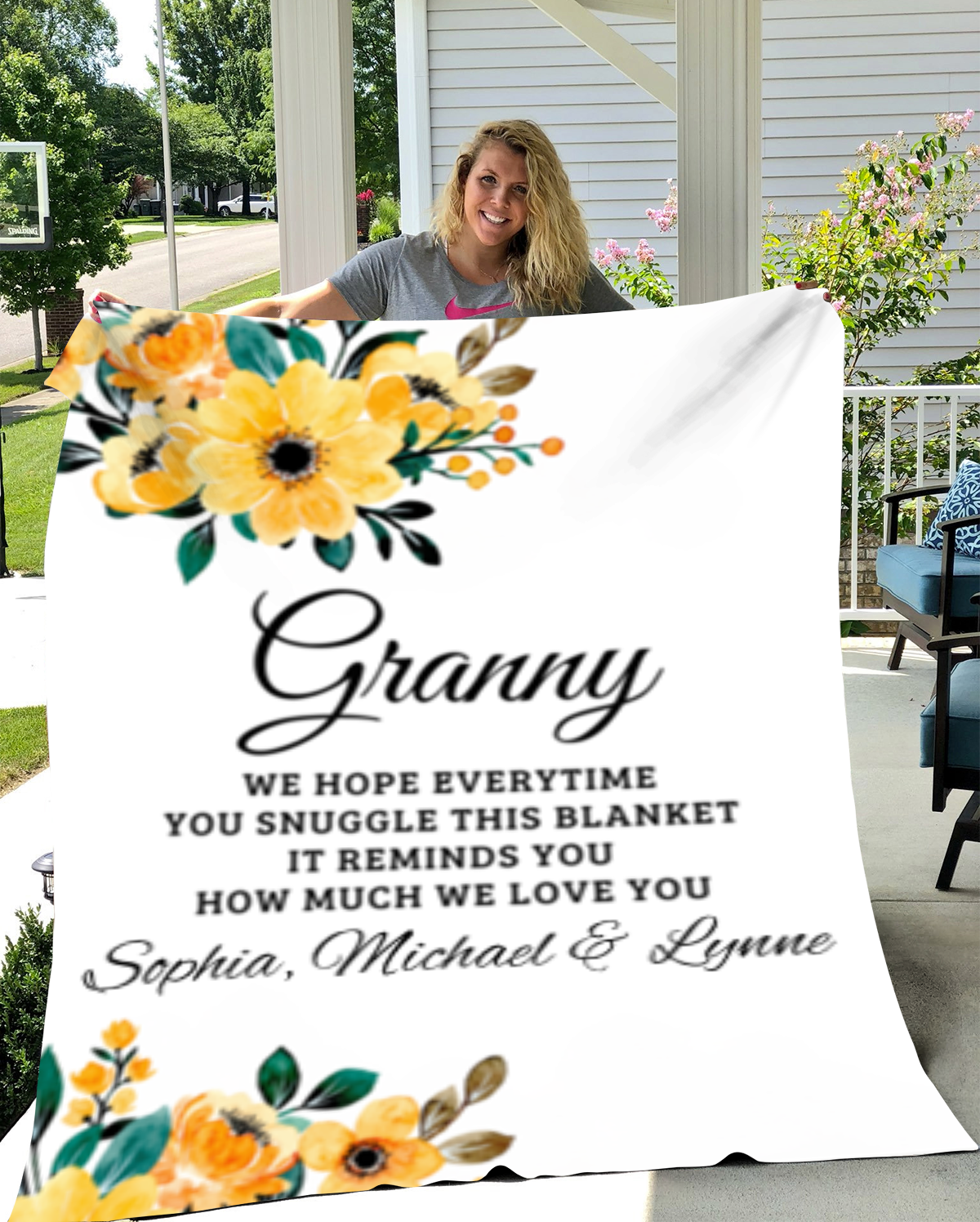 To Granny, Personalized Plush Fleece Blanket - Kim’s Signature Beauty & Accessories    (Store description)