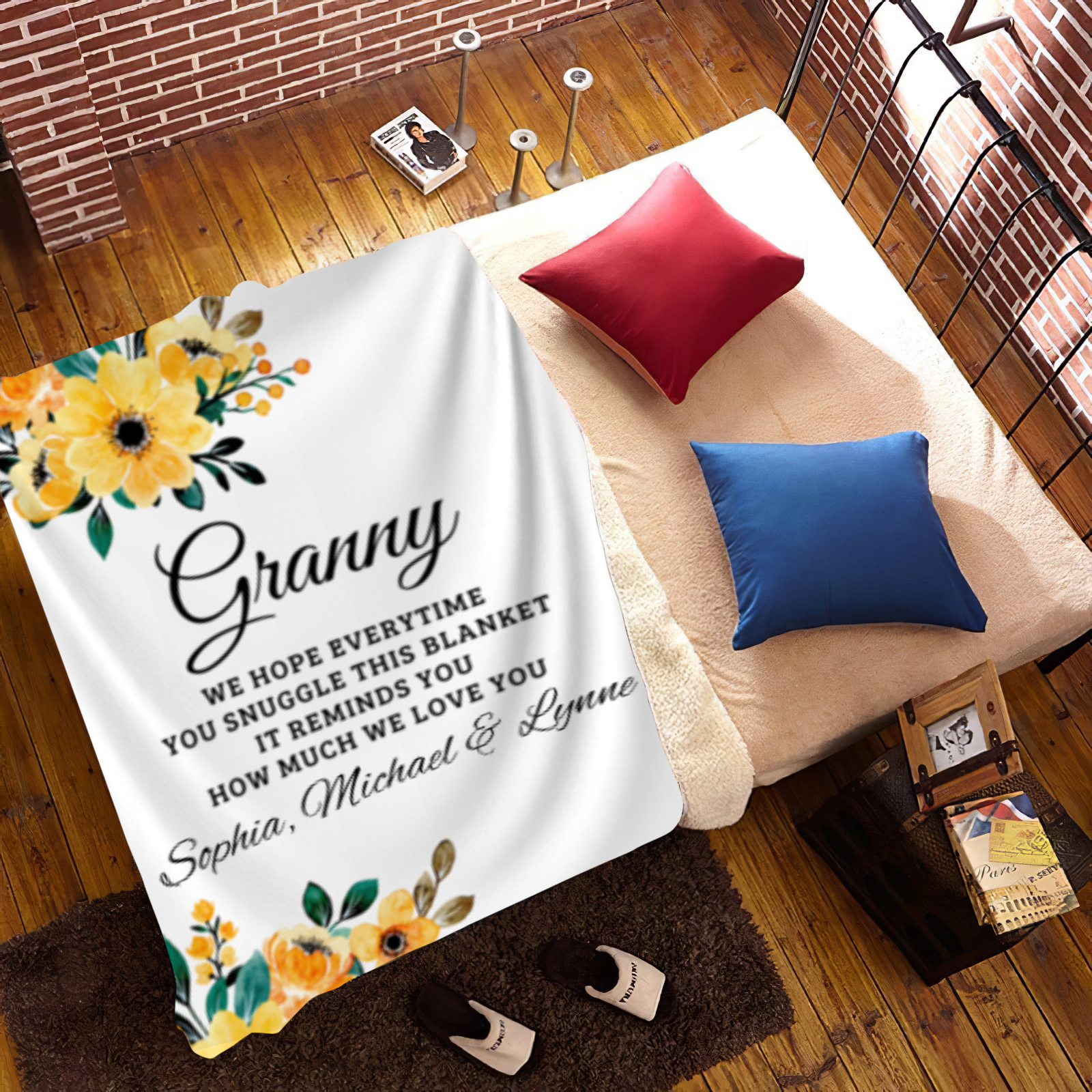 To Granny, Personalized Plush Fleece Blanket - Kim’s Signature Beauty & Accessories    (Store description)