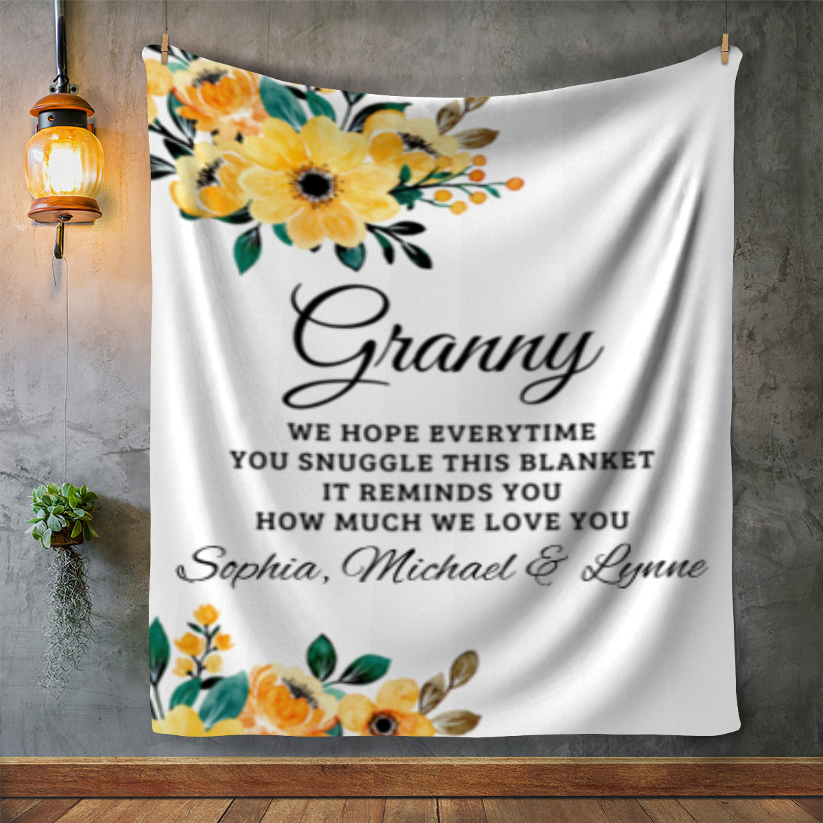 To Granny, Personalized Plush Fleece Blanket - Kim’s Signature Beauty & Accessories    (Store description)