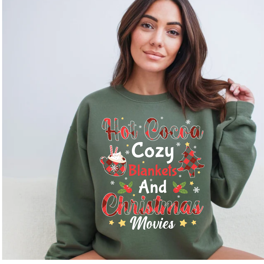 Cozy Blankets & Christmas Movies Sweatshirt - Kim’s Signature Beauty & Accessories    (Store description)