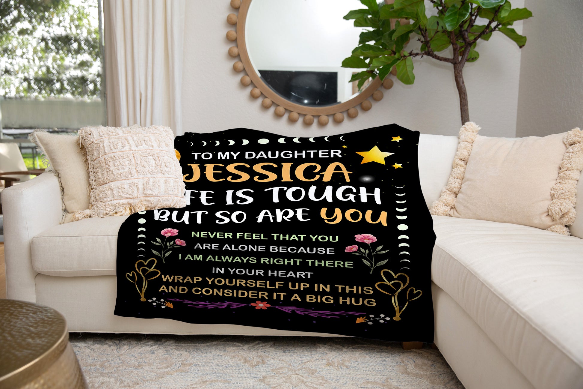 Personalize Daughter, Life is Tough Blanket - Kim’s Signature Beauty & Accessories    (Store description)