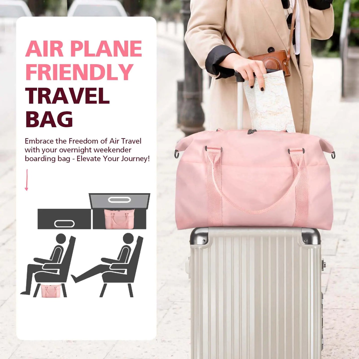 Travel Duffle Bag, Waterproof Weekender Bag Carry On Tote Bag - Kim’s Signature Beauty & Accessories    