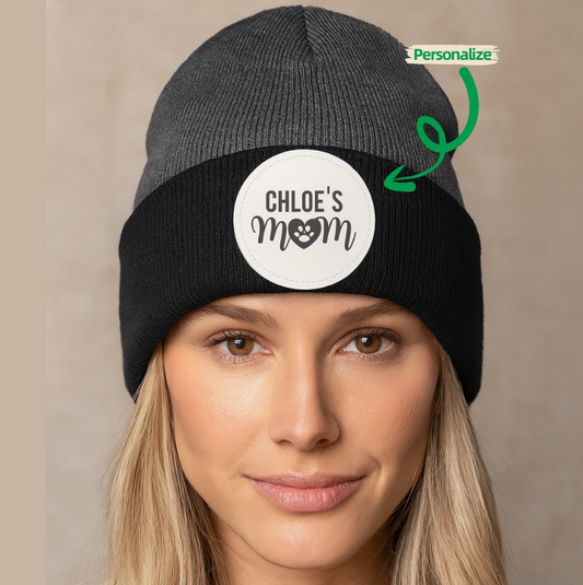 Pawfect Dog Mom Knit Beanie -Personalized - Kim’s Signature Beauty & Accessories    