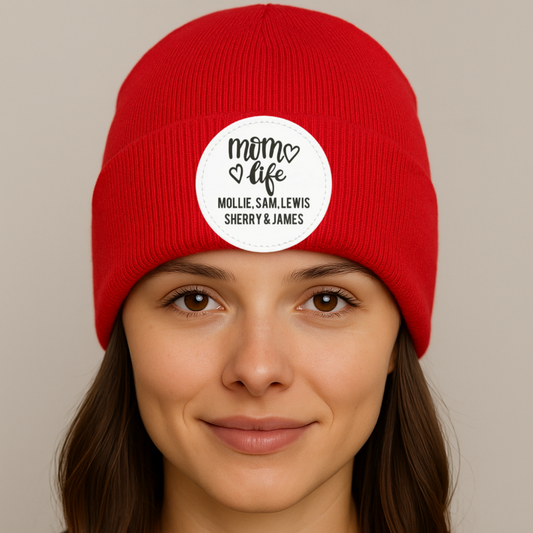 Personalized Mom Life Beanie (1-6 Names) - Kim’s Signature Beauty & Accessories    