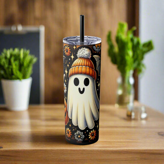 Ghost in Beanie Halloween Tumbler, 20oz - Kim’s Signature Beauty & Accessories    
