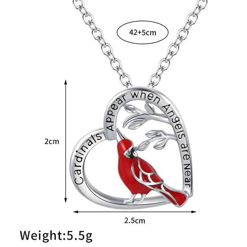 Cardinal Heart Pendant Necklace - Kim’s Signature Beauty & Accessories    