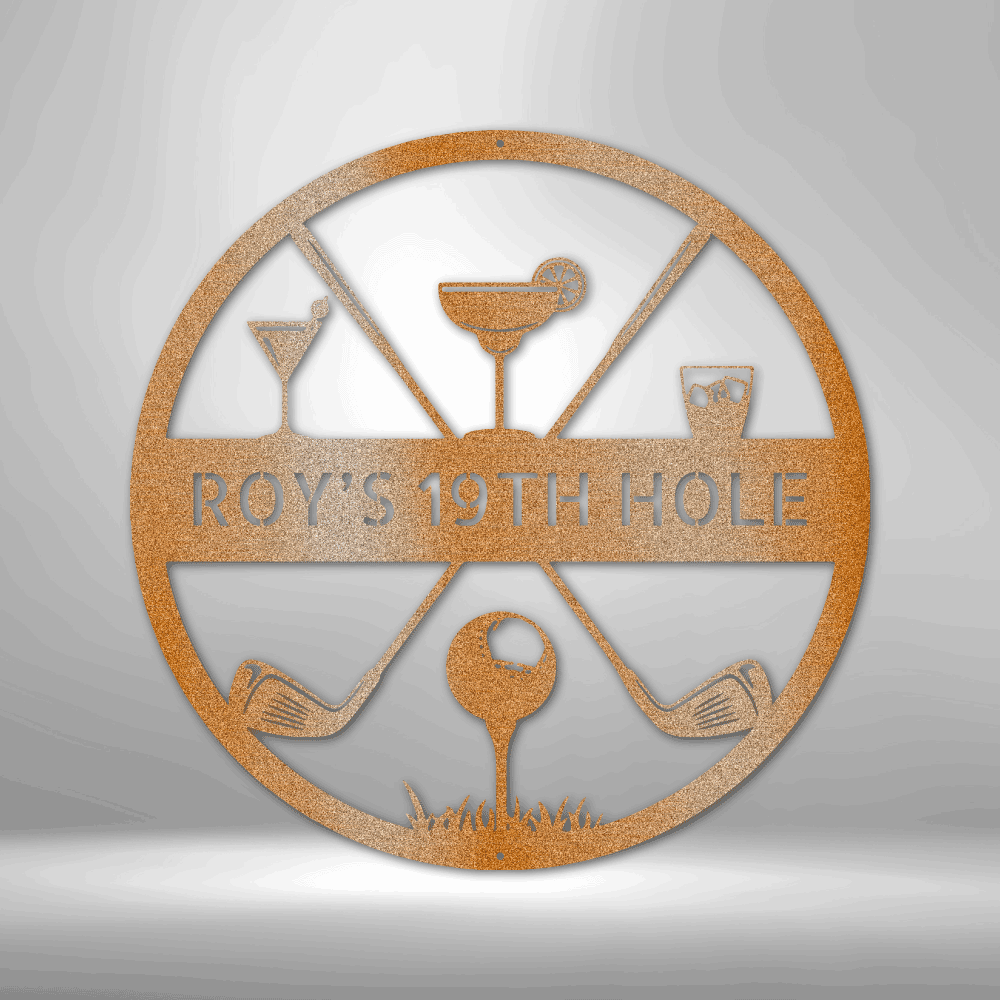 19th Hole Casual Monogram - Steel Sign - Kim’s Signature Beauty & Accessories    