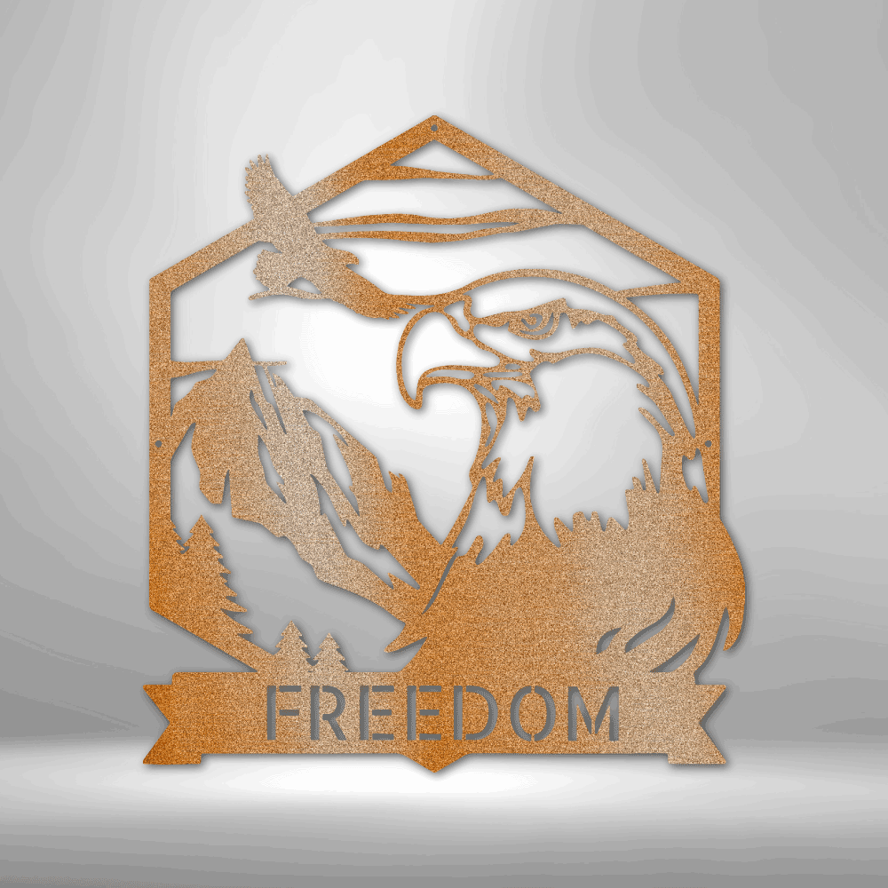 Bald Eagle Monogram - Steel Sign - Kim’s Signature Beauty & Accessories    