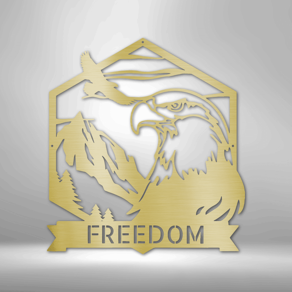 Bald Eagle Monogram - Steel Sign - Kim’s Signature Beauty & Accessories    