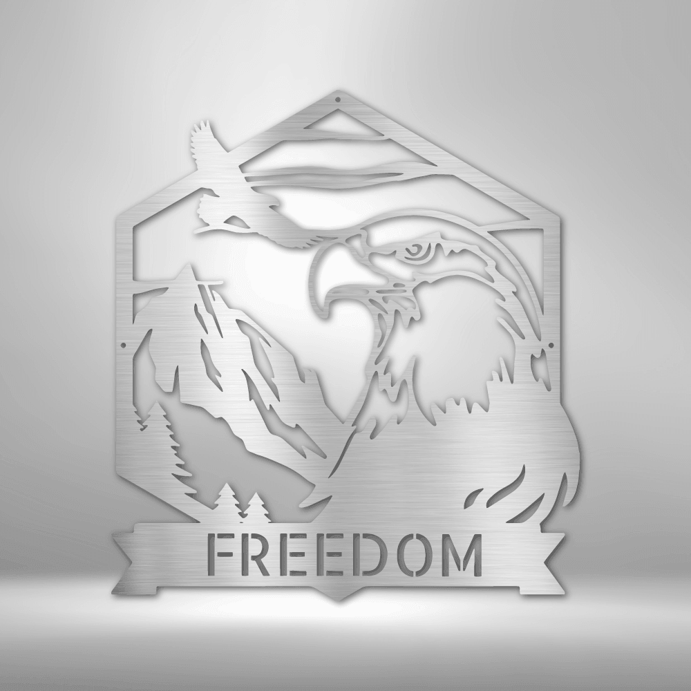Bald Eagle Monogram - Steel Sign - Kim’s Signature Beauty & Accessories    