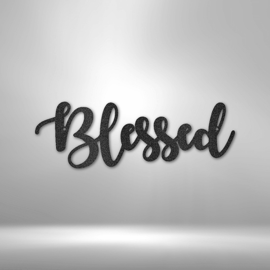 Blessed Script - Steel Sign - Kim’s Signature Beauty & Accessories    