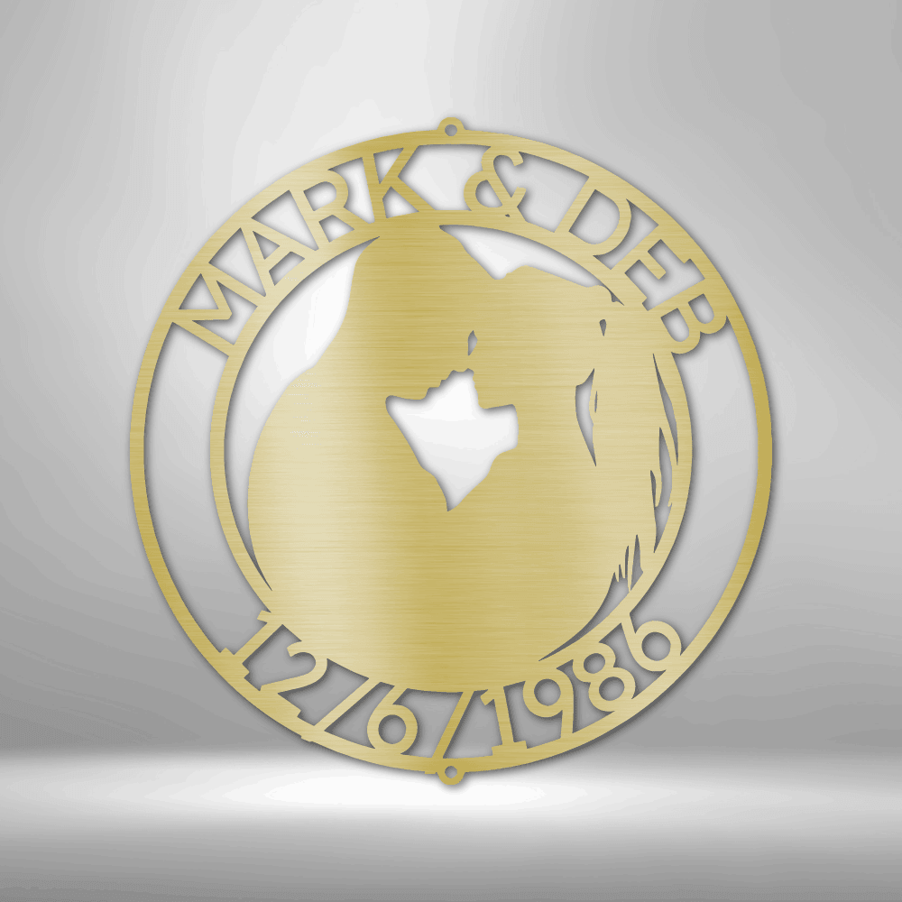 Couple Silhouette Monogram 2 - Steel Sign - Kim’s Signature Beauty & Accessories    