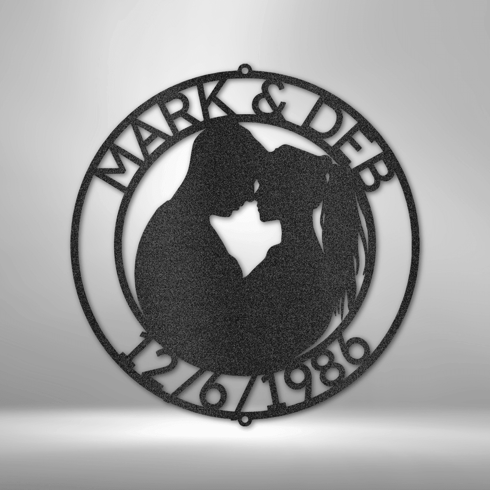 Couple Silhouette Monogram 2 - Steel Sign - Kim’s Signature Beauty & Accessories    