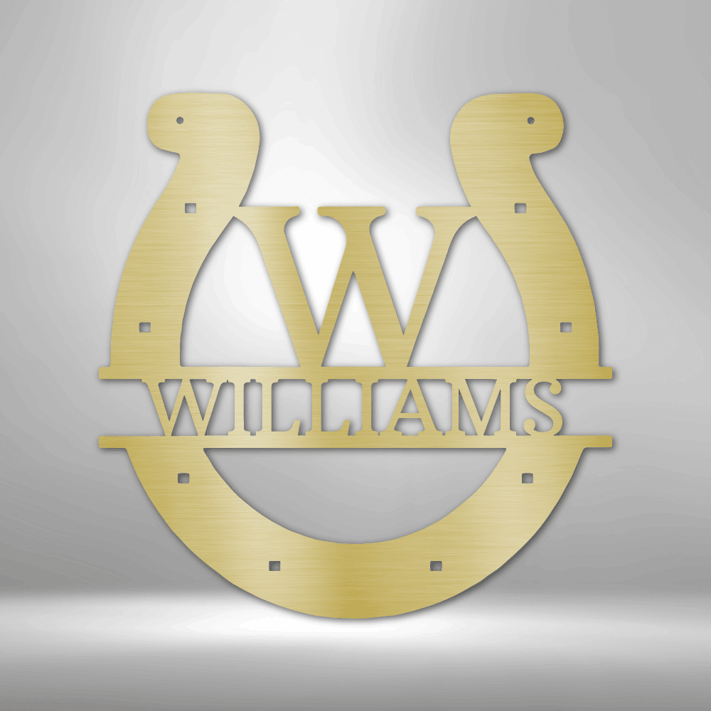 Custom Horseshoe Monogram - Steel Sign - Kim’s Signature Beauty & Accessories    