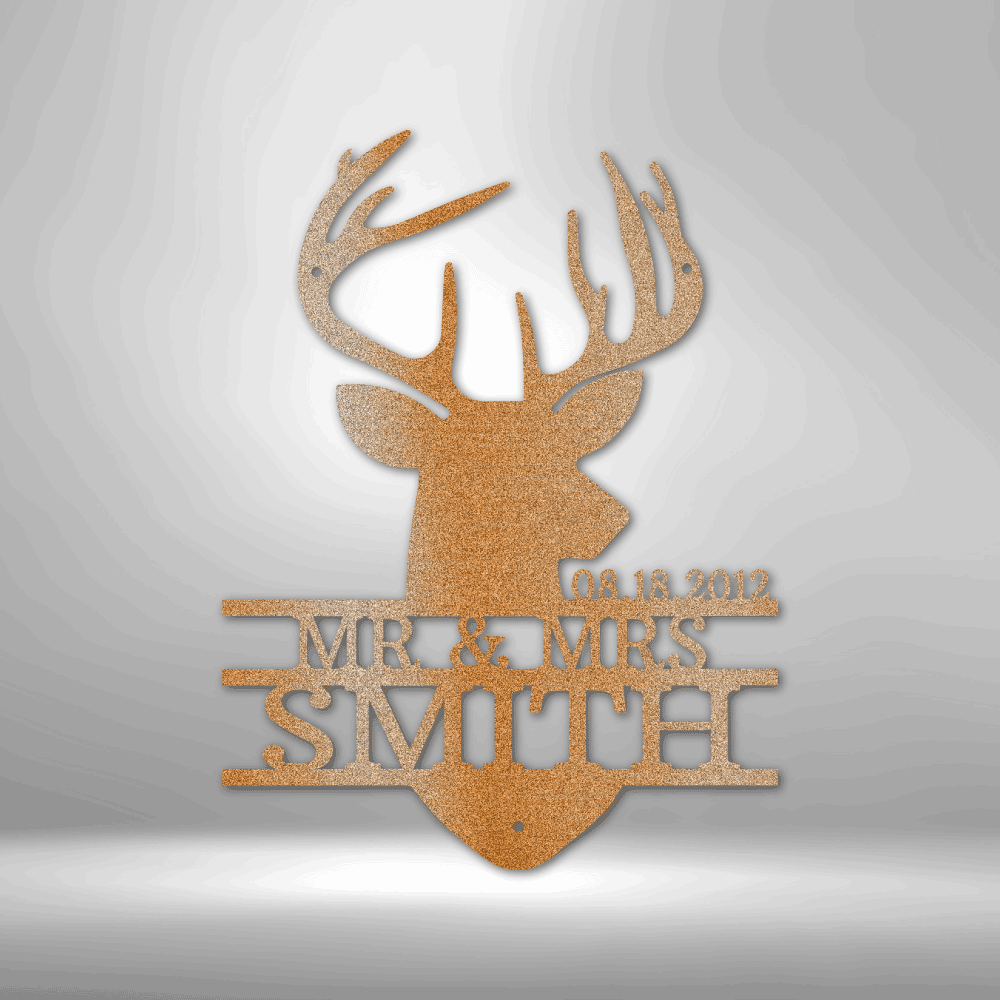 Deer Head Monogram - Steel Sign - Kim’s Signature Beauty & Accessories    