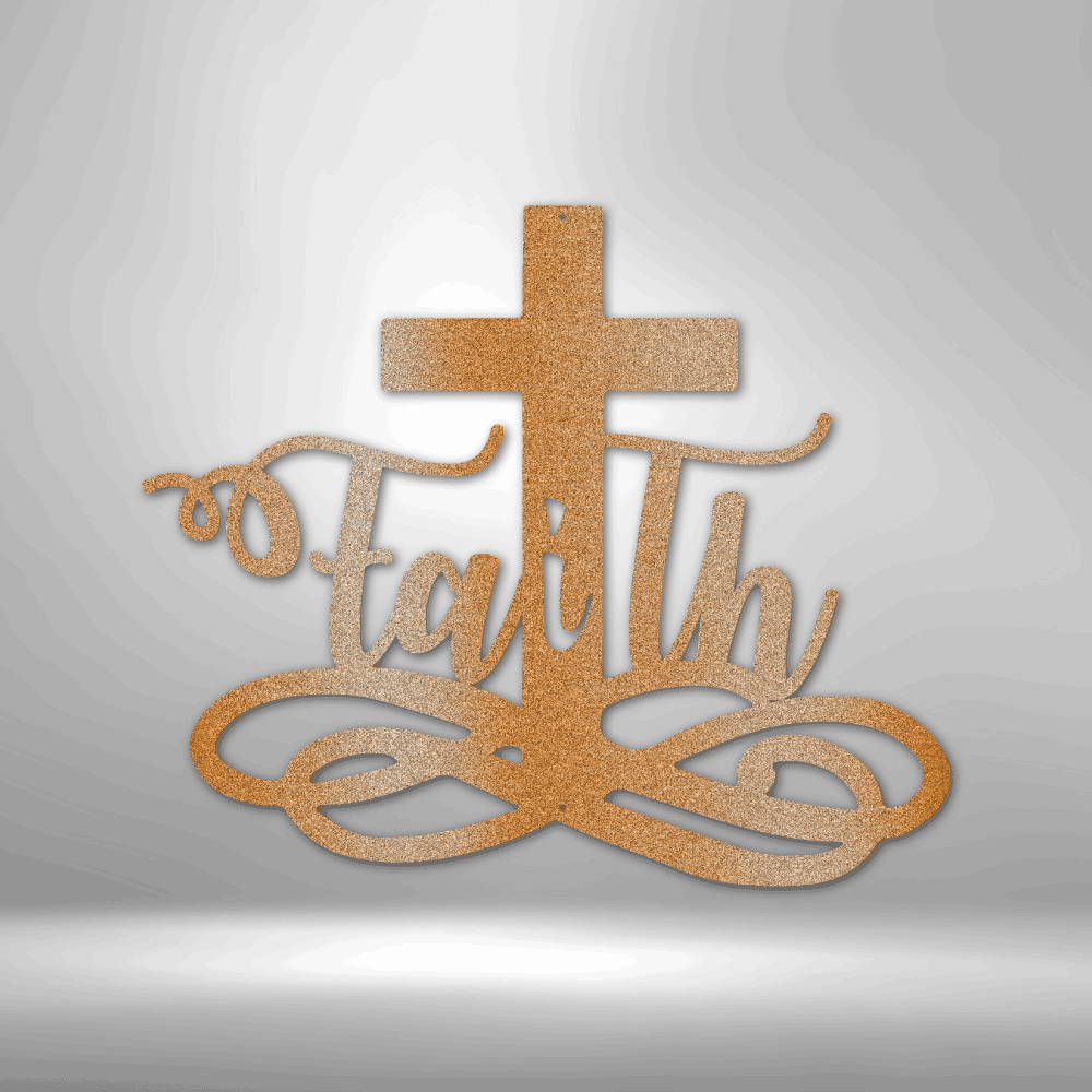 Faith Cross - Steel Sign - Kim’s Signature Beauty & Accessories    