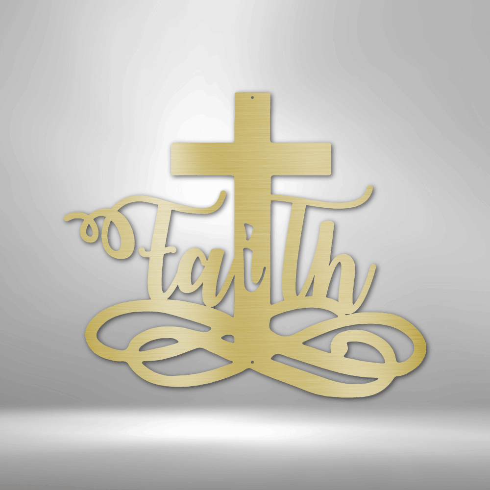 Faith Cross - Steel Sign - Kim’s Signature Beauty & Accessories    