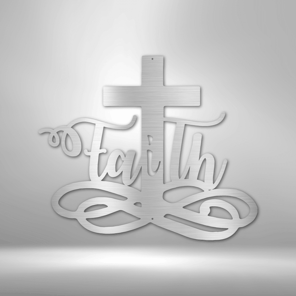 Faith Cross - Steel Sign - Kim’s Signature Beauty & Accessories    