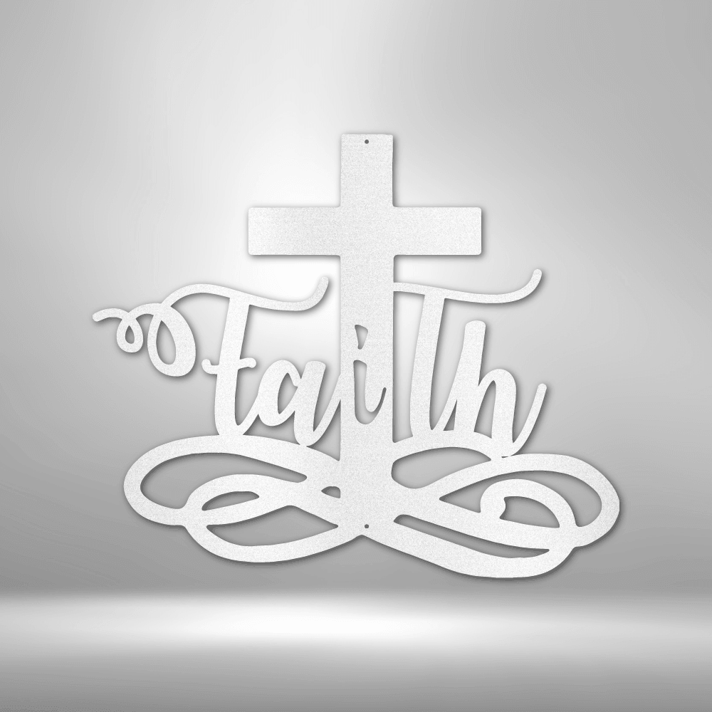 Faith Cross - Steel Sign - Kim’s Signature Beauty & Accessories    