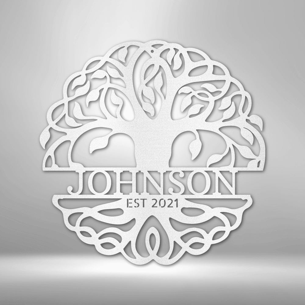 Fancy Tree of Life Monogram - Steel Sign - Kim’s Signature Beauty & Accessories    