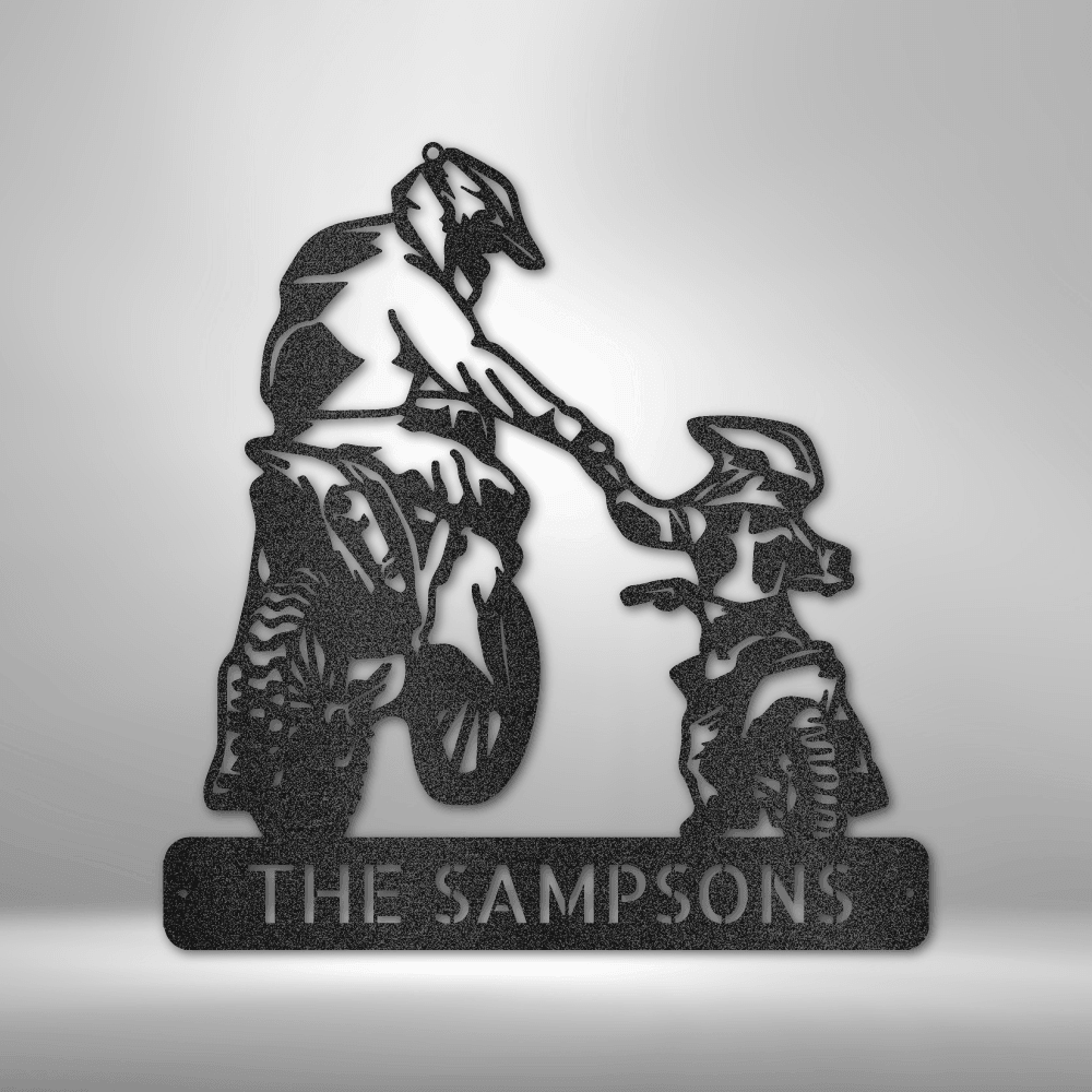 Father and Son Motorcross Monogram - Steel Sign - Kim’s Signature Beauty & Accessories    