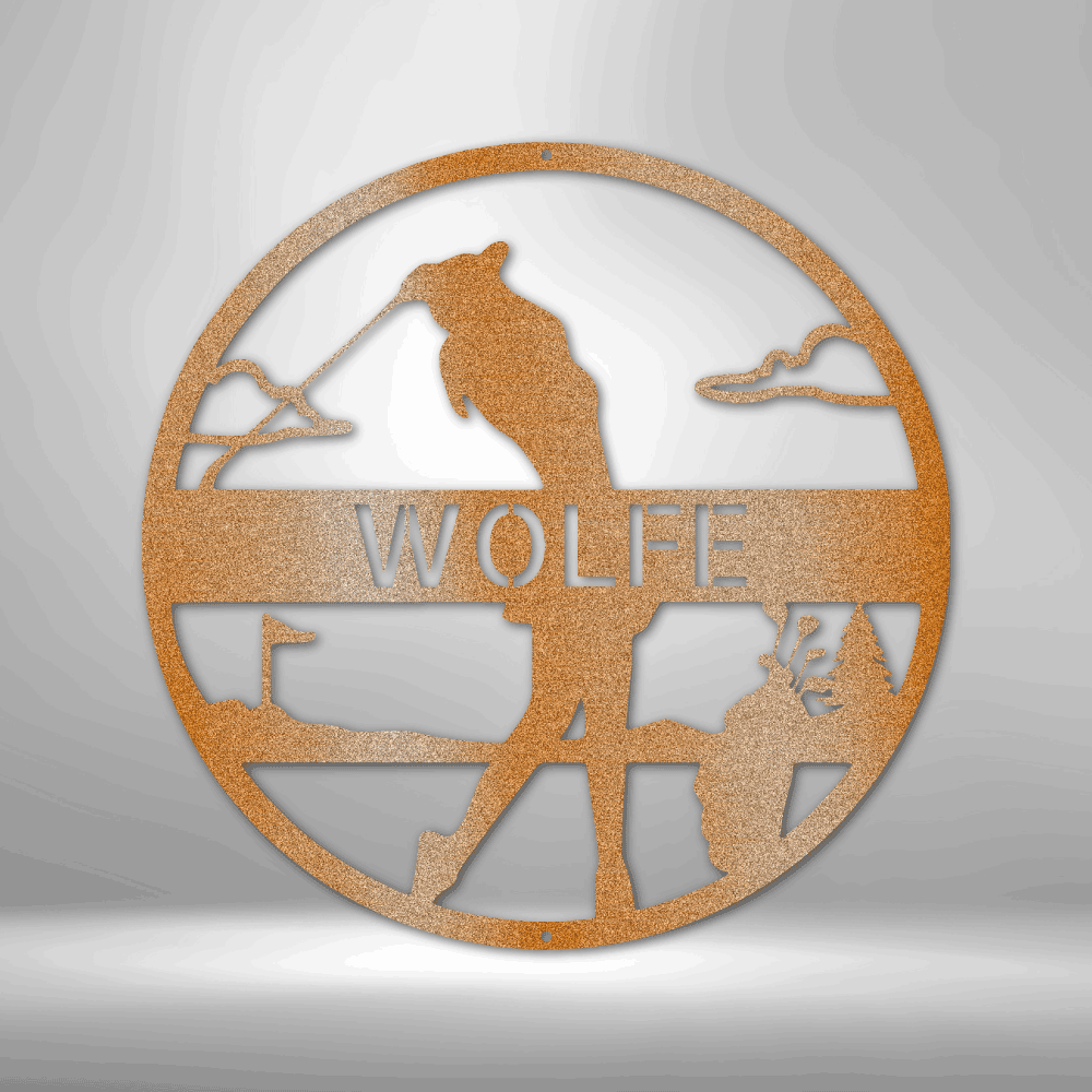 Female Golfer Monogram - Steel Sign - Kim’s Signature Beauty & Accessories    