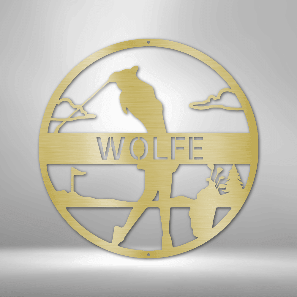 Female Golfer Monogram - Steel Sign - Kim’s Signature Beauty & Accessories    