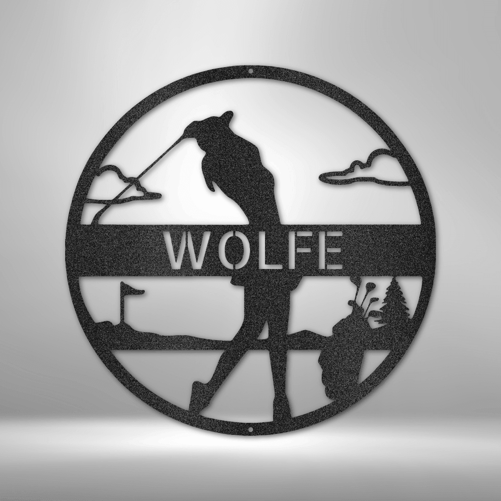 Female Golfer Monogram - Steel Sign - Kim’s Signature Beauty & Accessories    