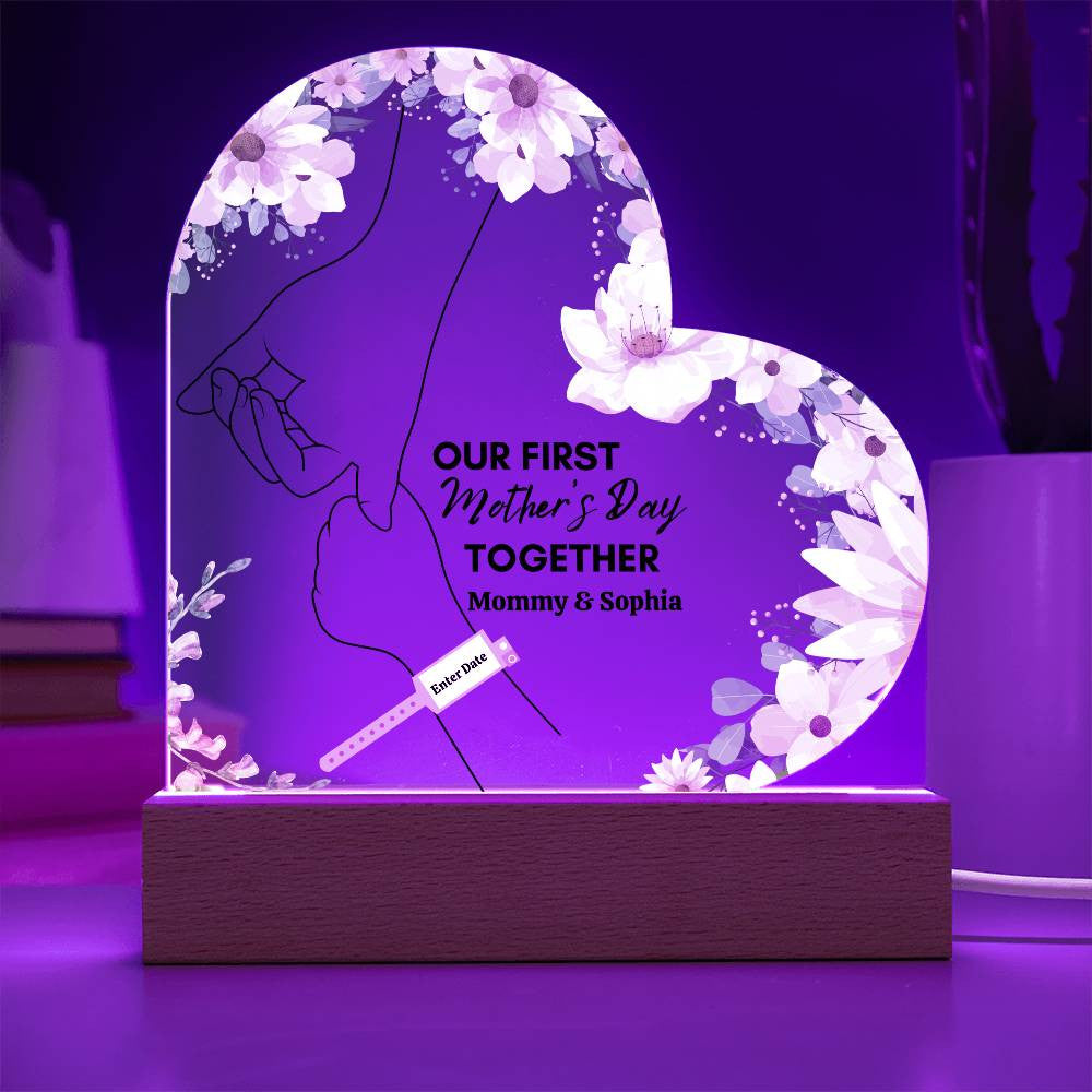 First Mother's Day with Daughter| Acrylic Heart Plaque - Kim’s Signature Beauty & Accessories    