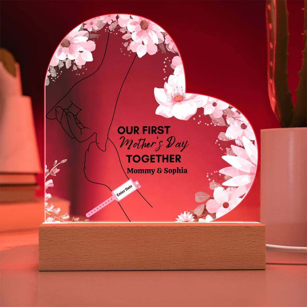First Mother's Day with Daughter| Acrylic Heart Plaque - Kim’s Signature Beauty & Accessories    