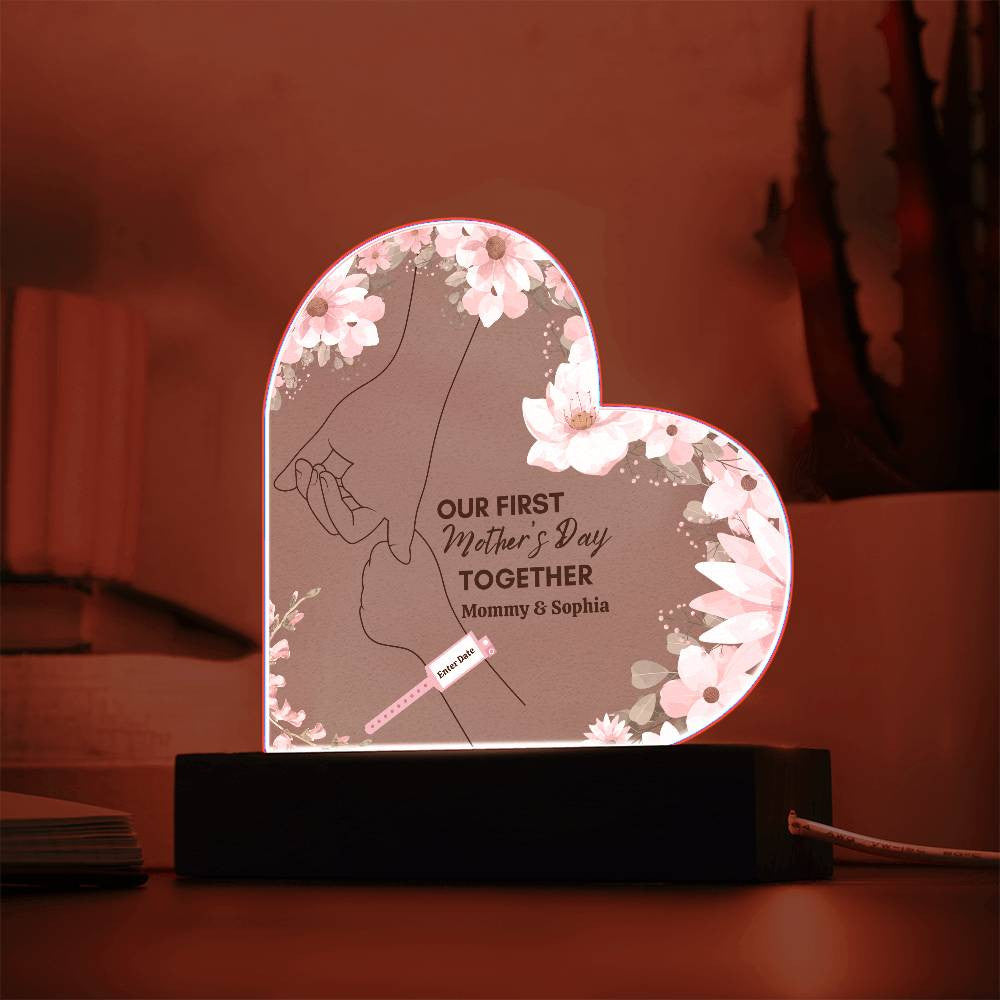 First Mother's Day with Daughter| Acrylic Heart Plaque - Kim’s Signature Beauty & Accessories    