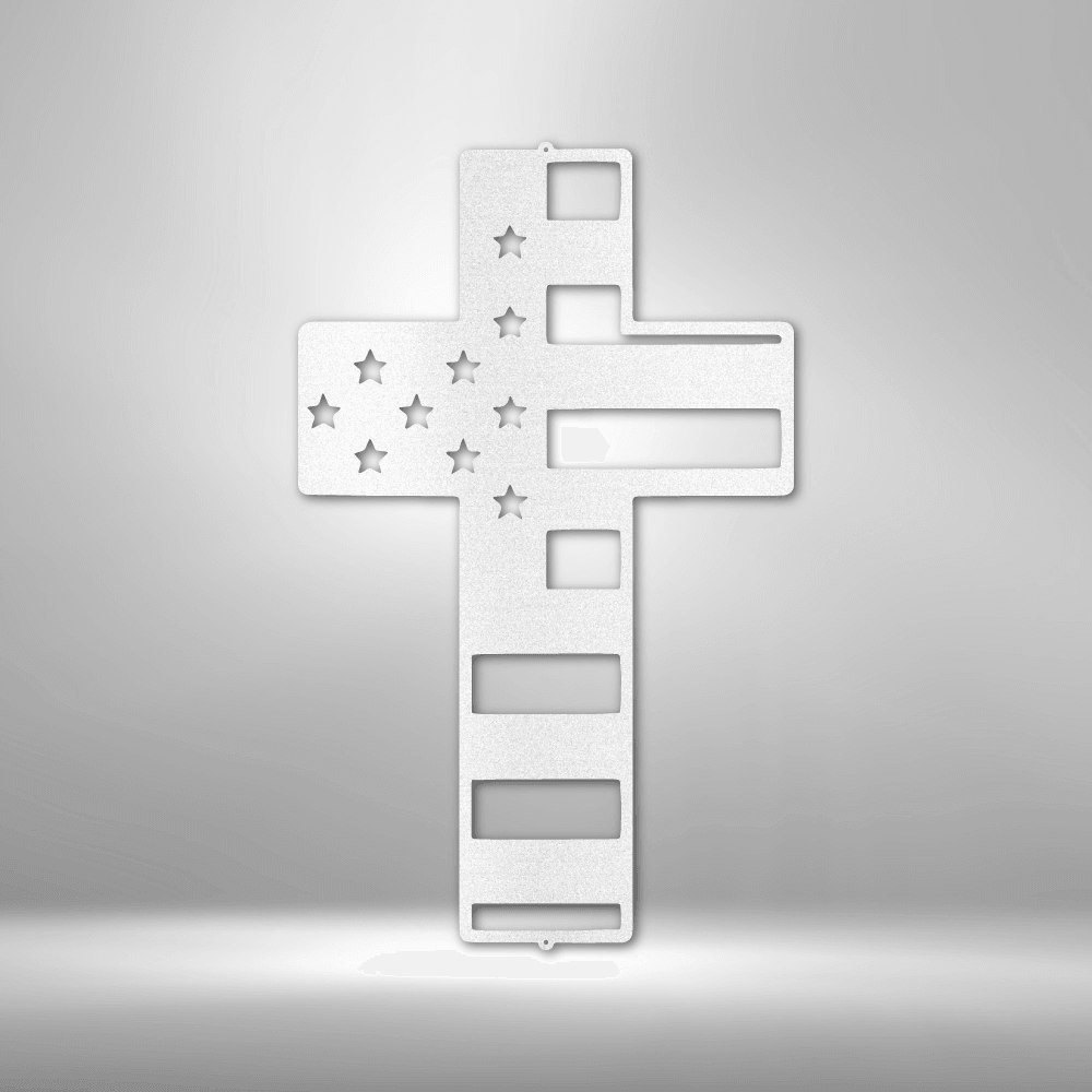 Flag Cross - Steel Sign - Kim’s Signature Beauty & Accessories    