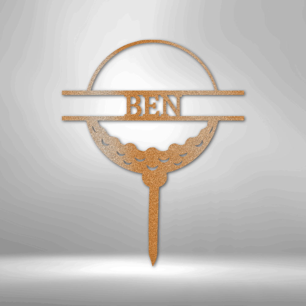 Golf Ball Monogram - Steel Yard Sign - Kim’s Signature Beauty & Accessories    